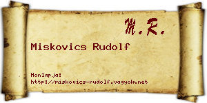 Miskovics Rudolf névjegykártya