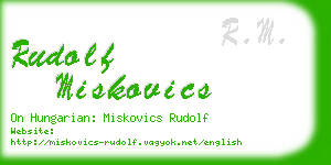 rudolf miskovics business card